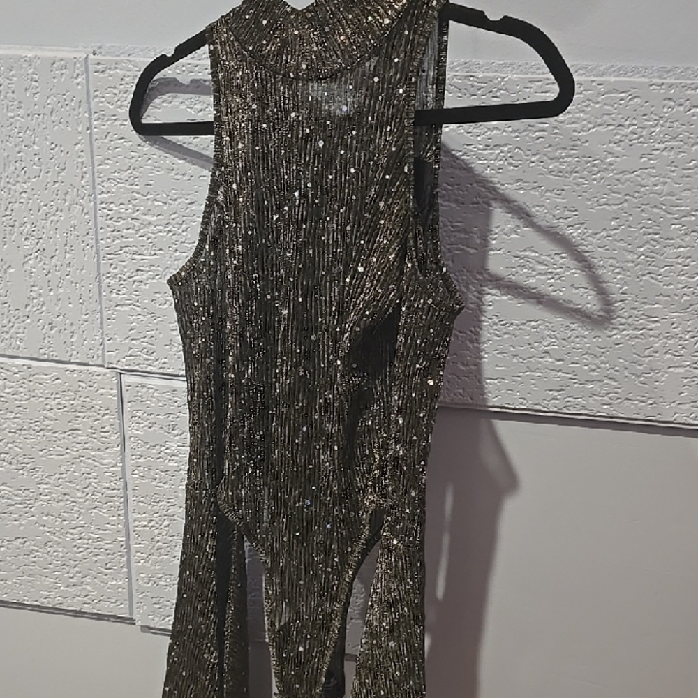 S. the Widow Black and Gold Bodysuit